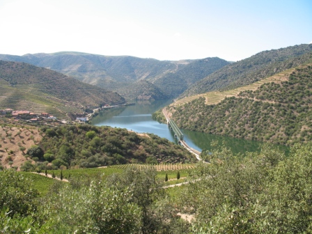 Looking west towards Pinhao from a view point on the Quinta