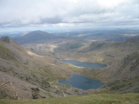 Glaslyn and Llyn Llydaw from Snowdon Summit.jpg