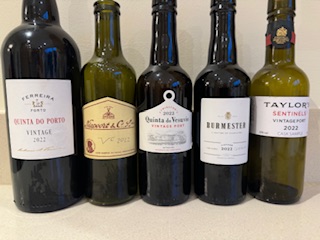 One of the flights of five revealed after all 15 wines were tasted