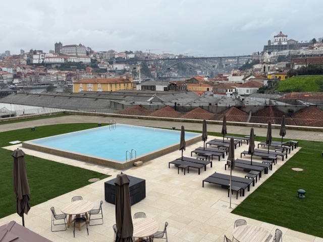 The outdoor pool and view