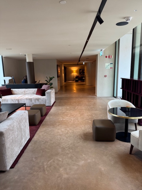 Polished concrete lobby floor