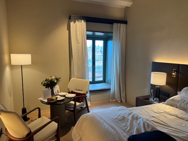 Room with a window seat view