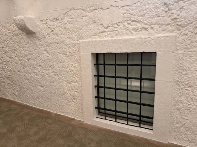 Window which will look into the cellar when the work is complete