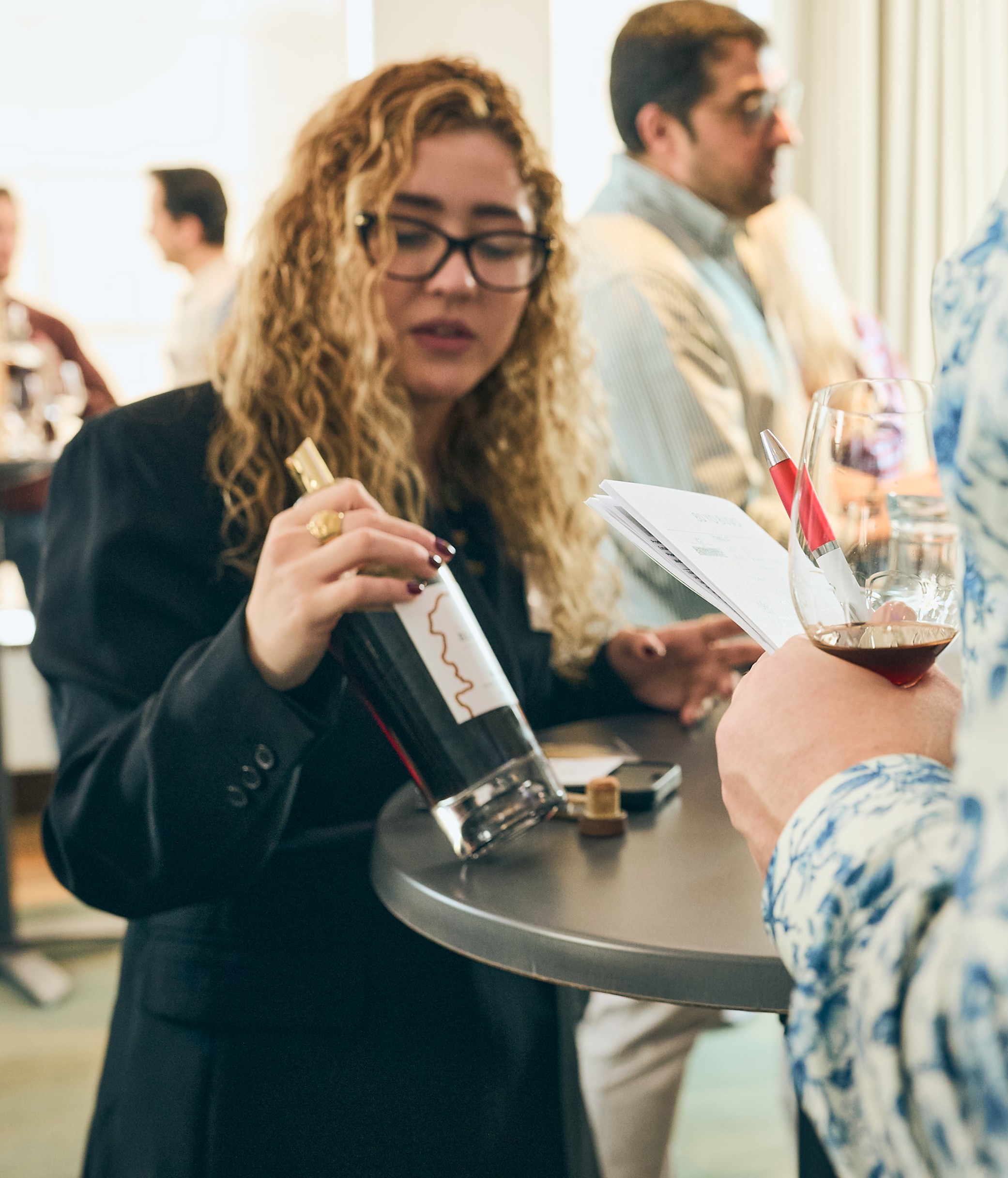 Laura presenting the wine