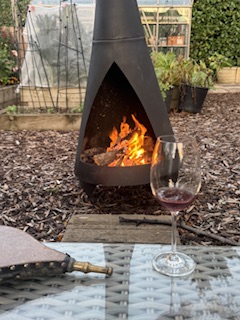 Chiminea in full swing